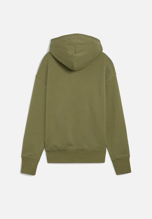 PUMA - Plus Better Classics Relaxed Hoodie Tr - Olive Green