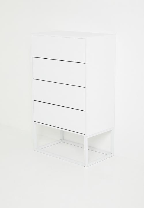 Sixth Floor - Kingston 4 drawers - white