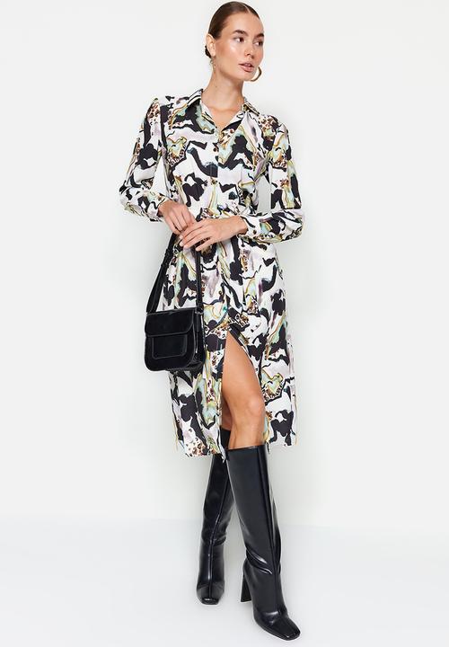Trendyol - Printed tulle midi dress - multi