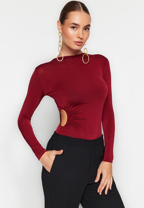 Trendyol - Cutout detail bodysuit - red