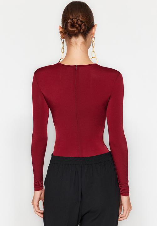 Trendyol - Cutout detail bodysuit - red