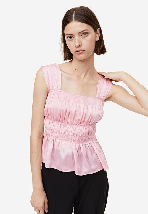 H&M - Smocked top - light pink