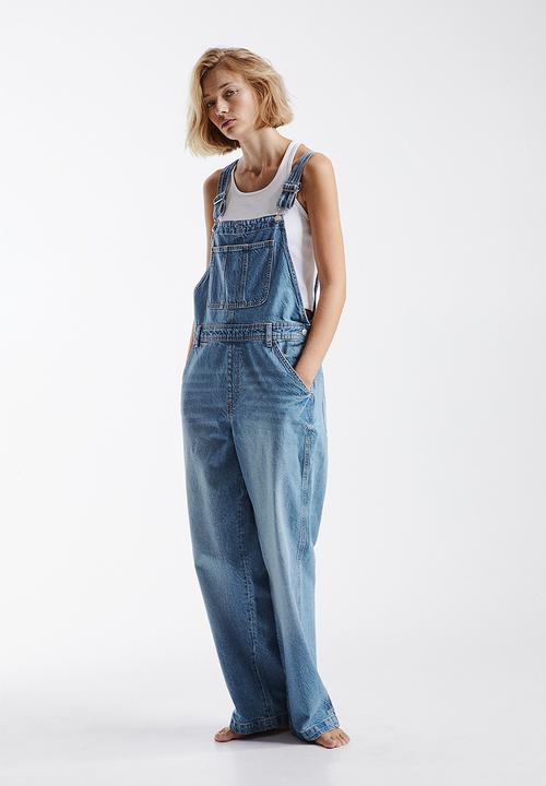 H&M - Straight denim dungarees - light denim blue