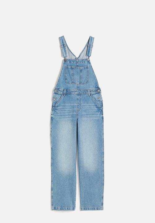 H&M - Straight denim dungarees - light denim blue