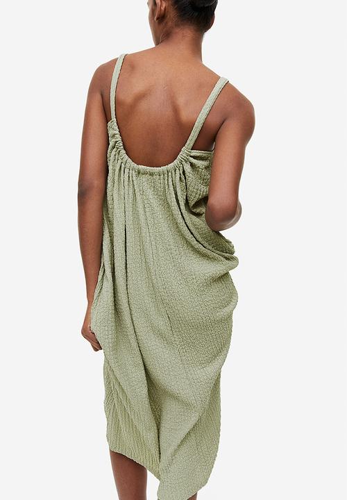 H&M - Textured jersey dress - sage green