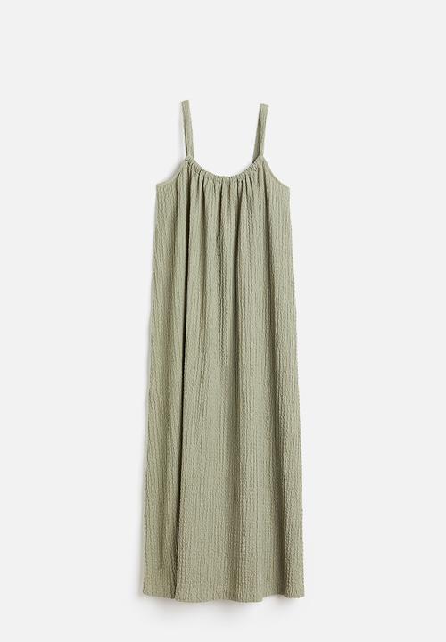 H&M - Textured jersey dress - sage green