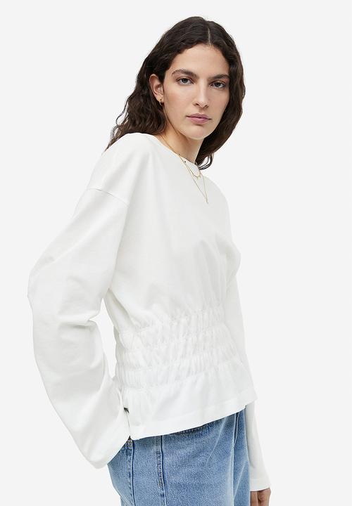 H&M - Smock-waisted top - white