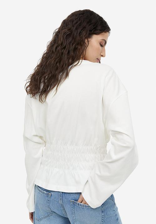H&M - Smock-waisted top - white