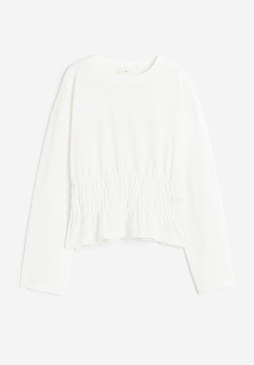 H&M - Smock-waisted top - white