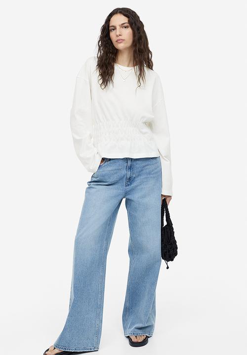 H&M - Smock-waisted top - white