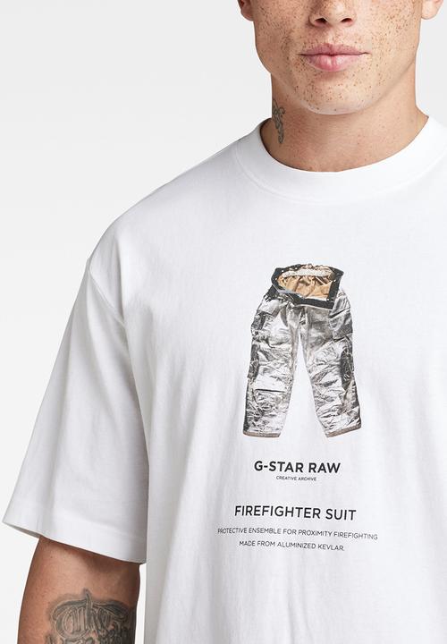G-STAR - Archive print boxy r t dry jersey o - white firefighter suit
