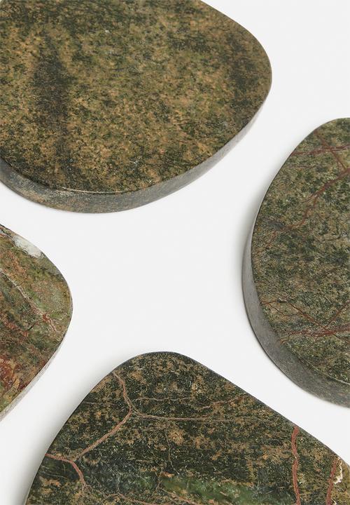 Sixth Floor - Marble coasters set of 4 - forest green 