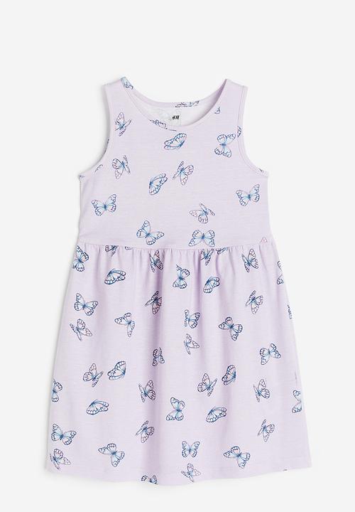 H&M - Patterned cotton dress - lilac butterflies