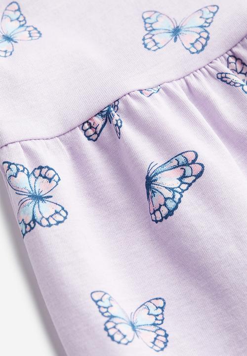 H&M - Patterned cotton dress - lilac butterflies