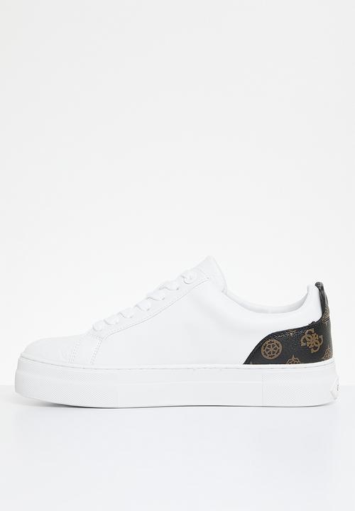 GUESS - Genza small peony sneaker - white & brown