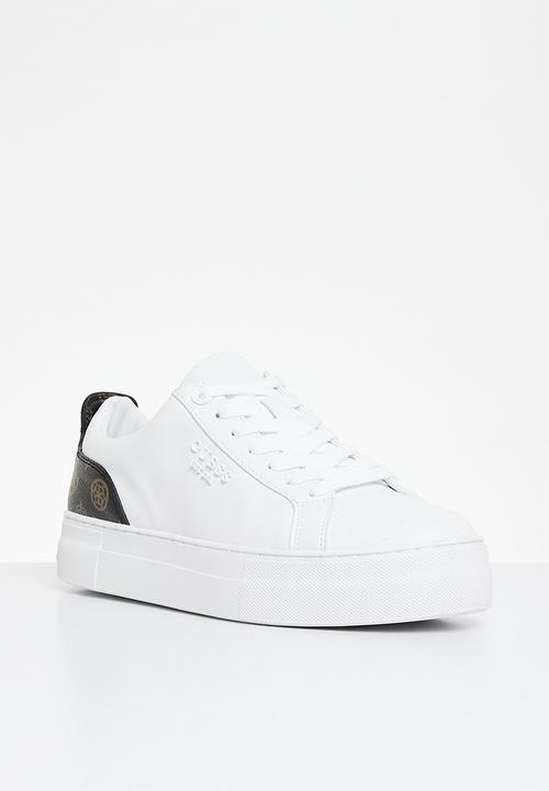 GUESS - Genza small peony sneaker - white & brown