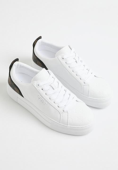 GUESS - Genza small peony sneaker - white & brown