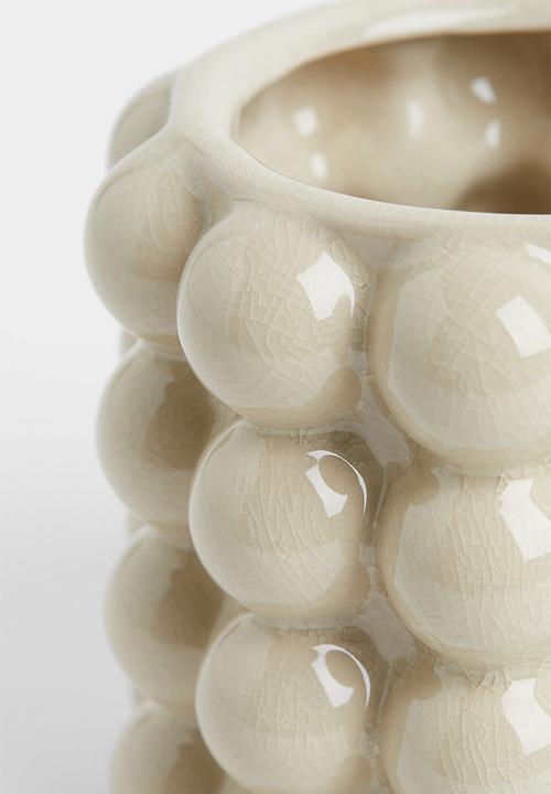 H&M - Small bubbled plant pot - white