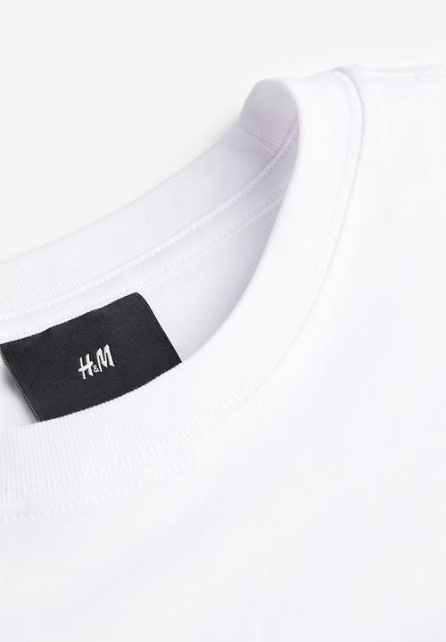 H&M - Relaxed fit printed T-shirt - white sit back and relax
