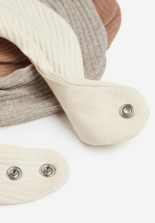 H&M - 3-Pack ribbed triangular scarves - natural white greige marl