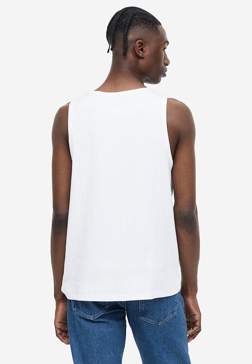 H&M - Slim fit ribbed vest top - white