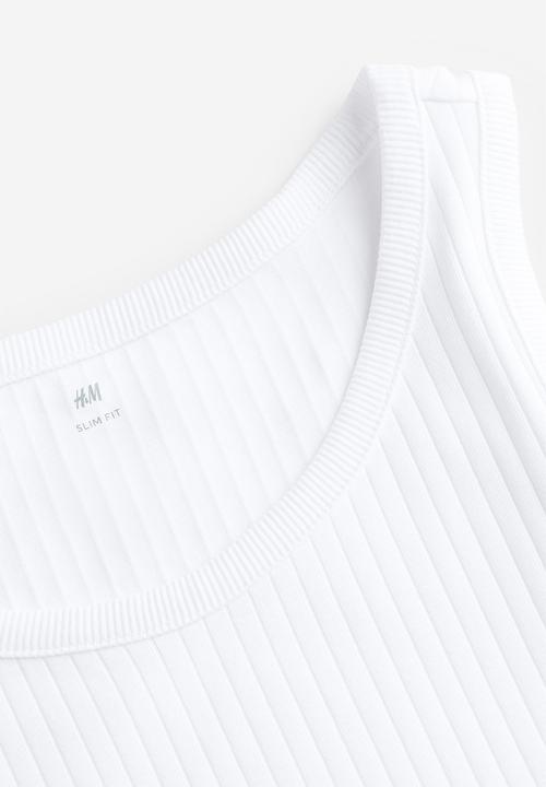 H&M - Slim fit ribbed vest top - white