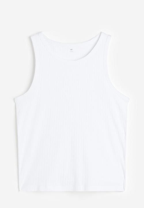 H&M - Slim fit ribbed vest top - white