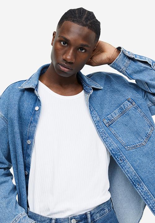 H&M - Slim fit ribbed vest top - white
