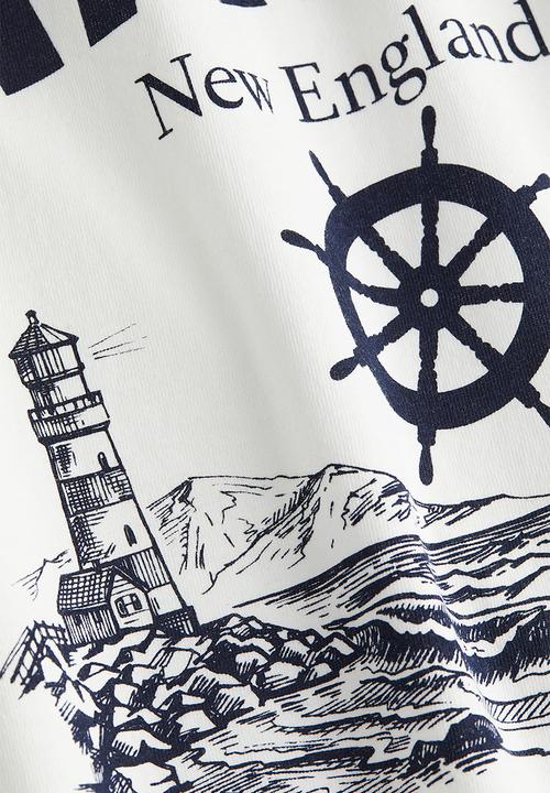 H&M - Oversized printed T-shirt - white maine