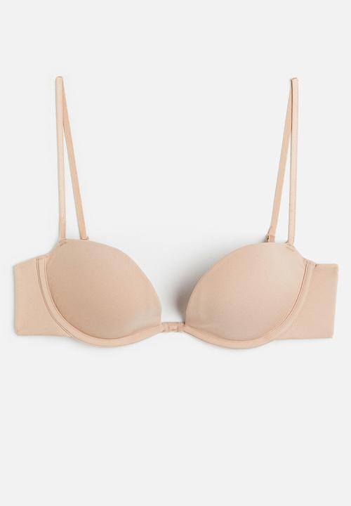 H&M - Padded underwired microfibre bra - beige