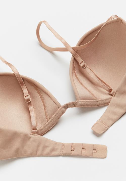 H&M - Padded underwired microfibre bra - beige