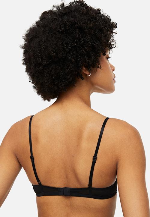 H&M - Padded underwired lace bra - black
