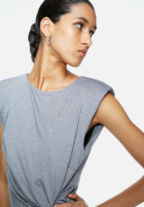 H&M - Twist-detail dress - grey marl