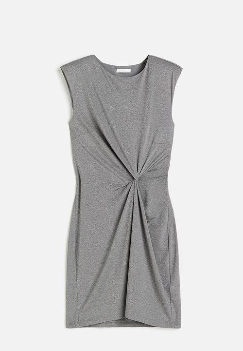 H&M - Twist-detail dress - grey marl