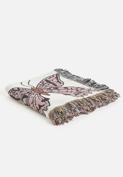 Sixth Floor - Butterfly cotton jacquard throw - multi