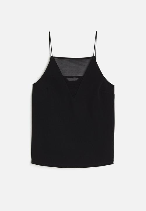 H&M - Strappy jersey top - black