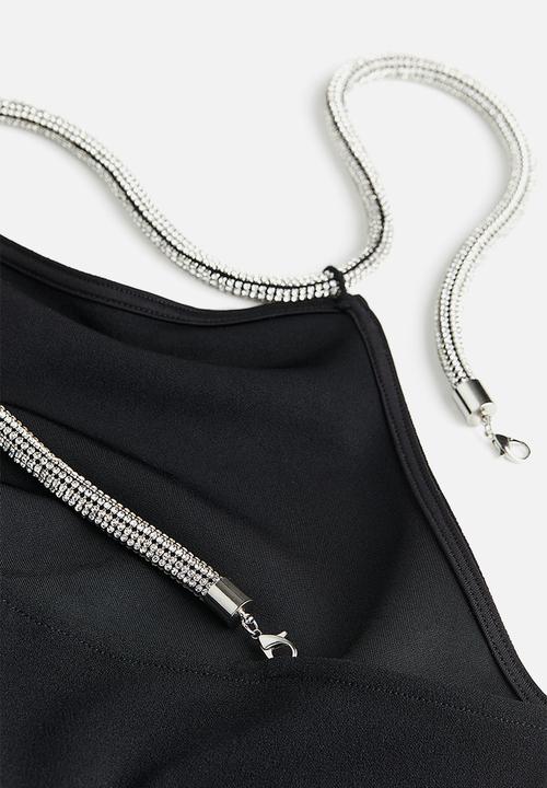 H&M - Rhinestone-strap body - black