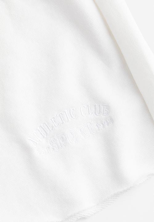 H&M - Embroidered sweatshirt shorts - white