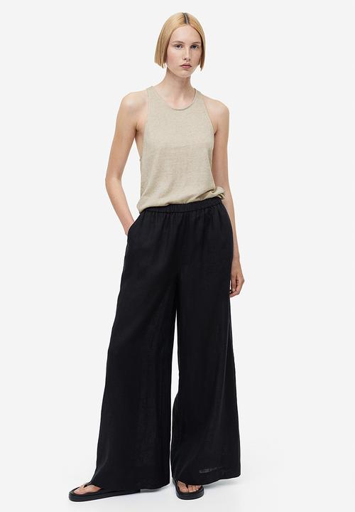 H&M - Linen-blend vest top - beige marl 