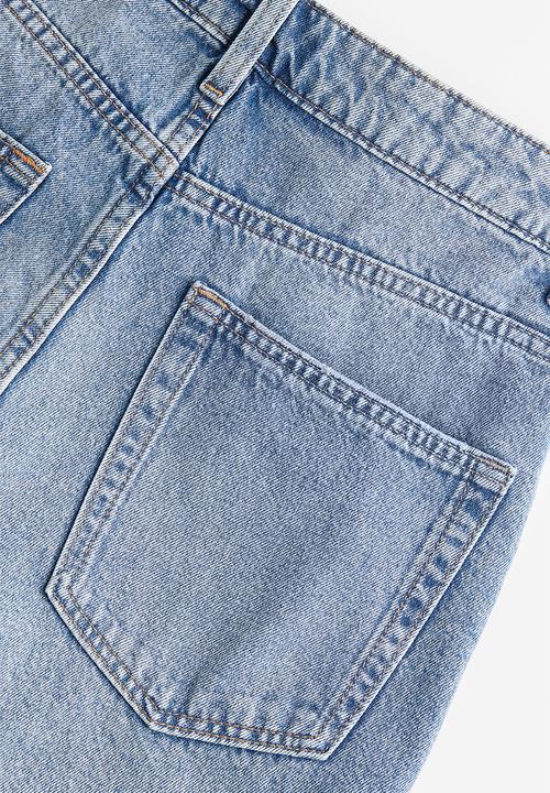 H&M - High waist bermuda shorts - light denim blue