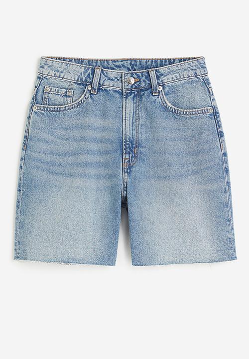 H&M - High waist bermuda shorts - light denim blue