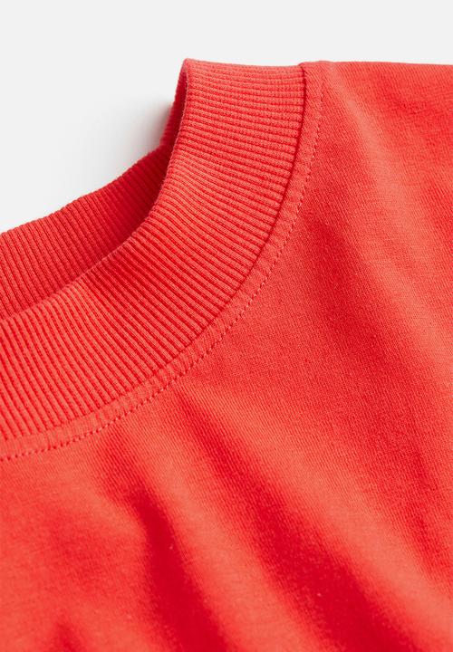 H&M - Smocked-waist jersey dress - red
