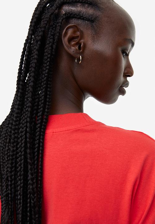 H&M - Smocked-waist jersey dress - red