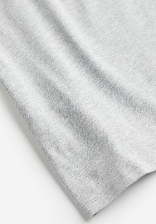 H&M - Fitted T-shirt - light grey marl