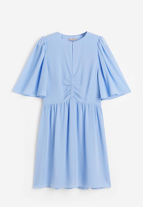 H&M - Butterfly-sleeved dress - light blue