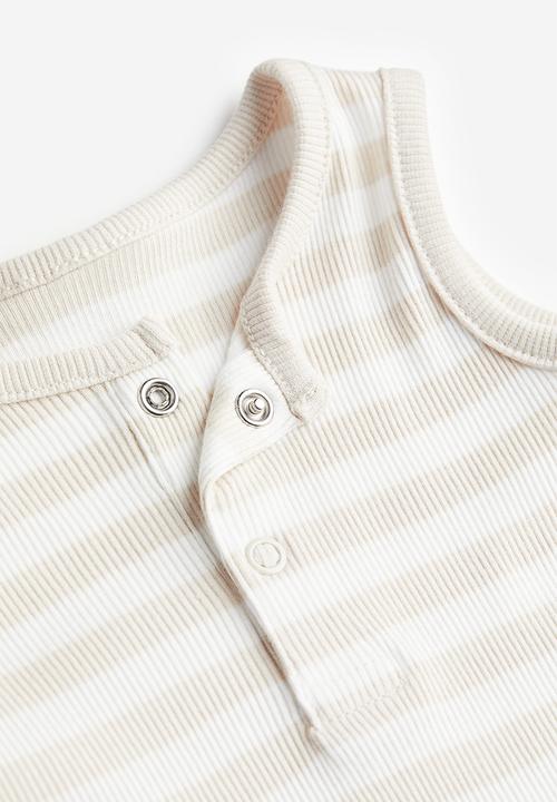H&M - Ribbed romper suit - beige 