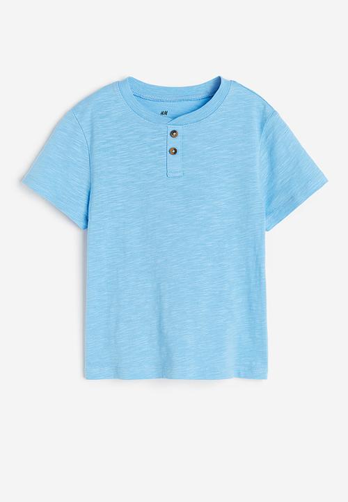 H&M - Cotton henley top - blue