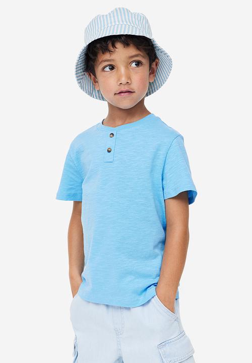 H&M - Cotton henley top - blue