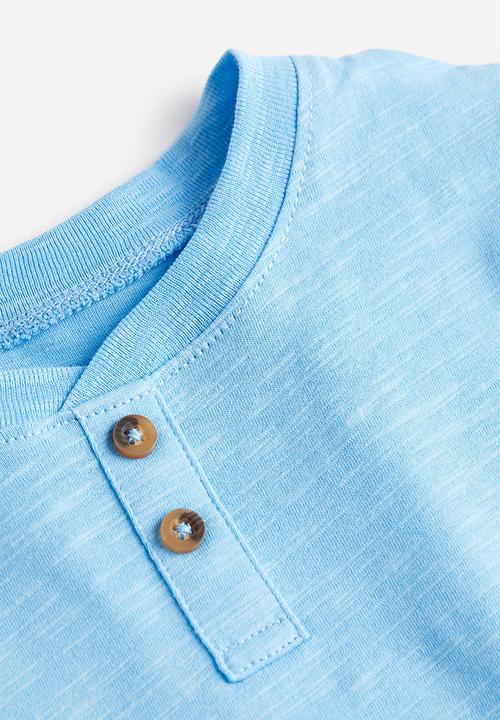 H&M - Cotton henley top - blue