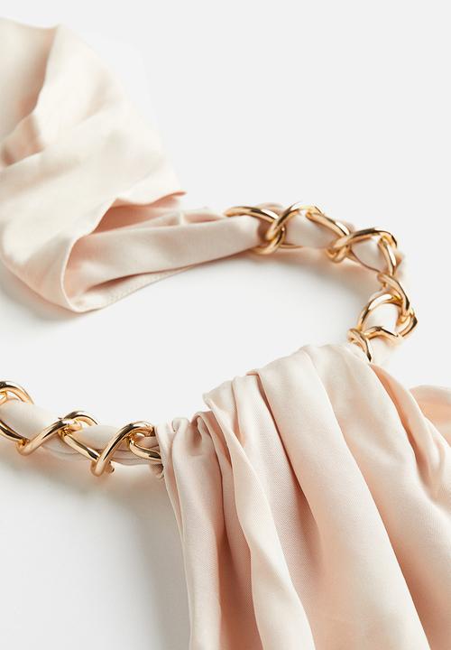 H&M - Chain-detail halterneck top - light beige